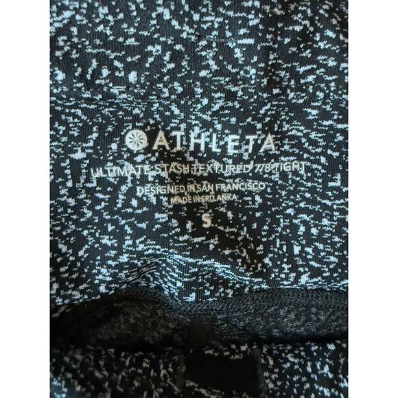 Athleta Leggings Ultimate Stash Pocket Textured 7/8 Tight Black/White Size S - Picture 6 of 9